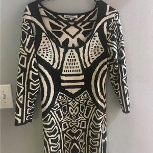 Black and White Geometric Dress